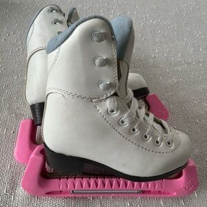 Jackson Kids White Ice Skates with Pink Guards 10